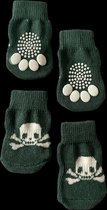 Hondensokken / Kattensokken - Groen Skelet - Antislip - 4 stuks - Maat M - 3x7.5cm - 1 paar - 4 sokken - Katoen - Medium - Honden sokken