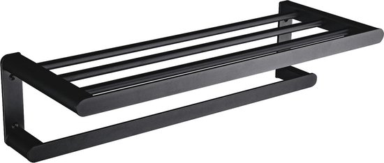 handdoekrek - Brauer 5-S-226 handdoekrek met planchet 40cm mat zwart