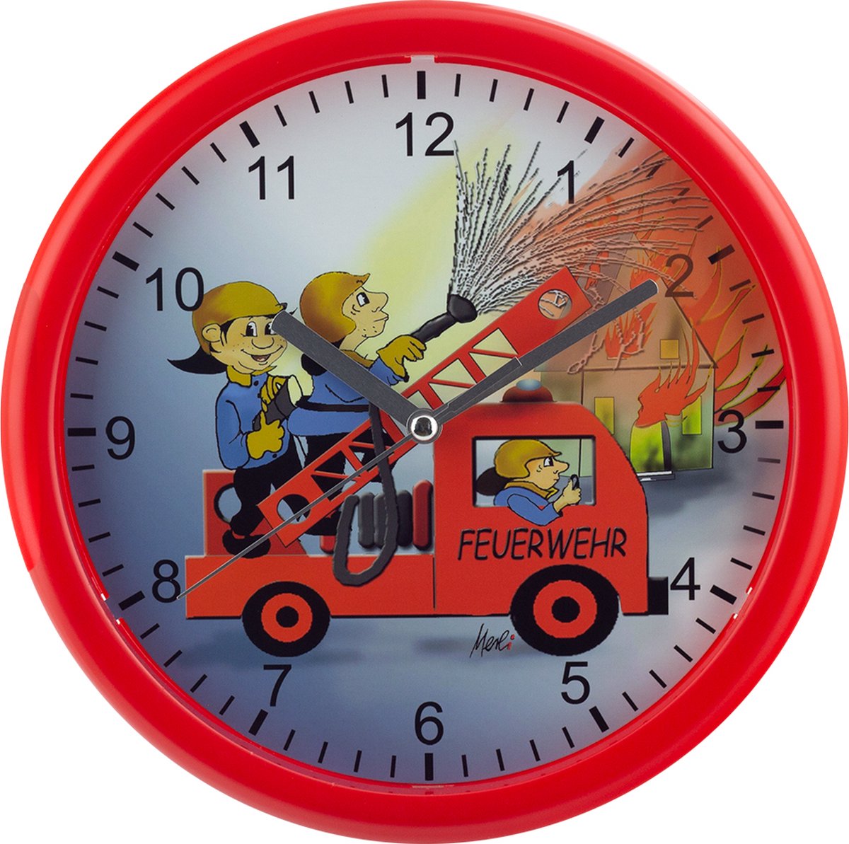 Wandklok BRANDWEER modern design voor kinderen