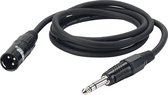 DAP Audio Microfoon Kabel - Male XLR naar Jack Stereo - 6m (Zwart)