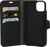 Apple iPhone 13 Hoesje - Saffiano Wallet/Portemonnee hoesje - Magneet Sluiting - 3 Opbergvakken - Zwart - Mobiparts