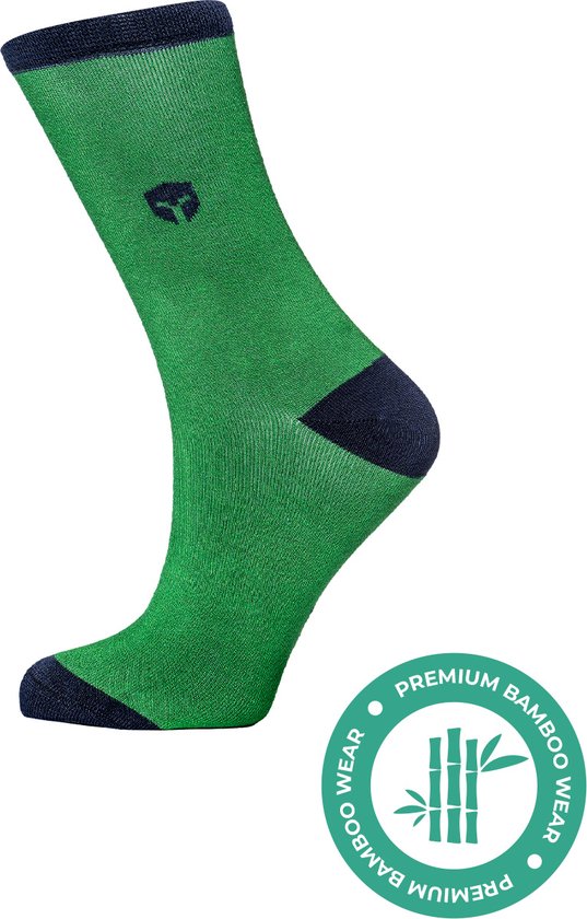 SQQUADD® Bamboe Sokken Dames en Heren - Unisex - Maat 35-38 - Naadloos en Duurzaam - Tegen Zweetvoeten - Bamboo - Groen/Blauw