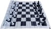 Afbeelding van het spelletje Alldoro Schaakspel XXL - Schaken – Jumbo speelset met opbergtas – Speelklassieker voor binnen en buiten – 158x158cm