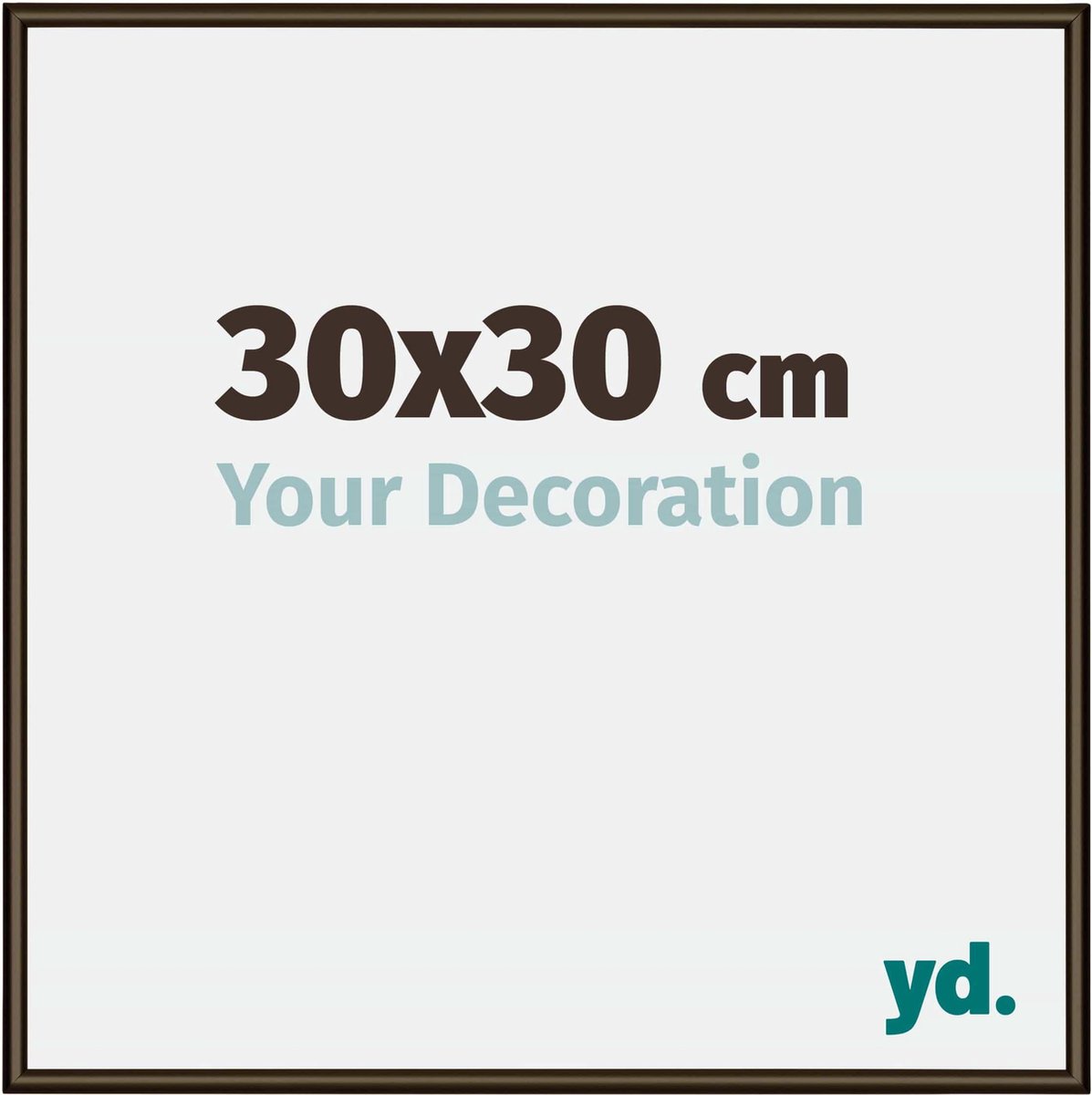 yd. Your Decoration - Fotolijst 30x30 cm - Aluminium - Walnoot Structuur - New York