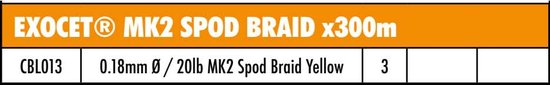 Fox International Exocet Spod Vlecht 300 M Geel 0.180 mm van Fox — afbeelding 2