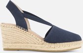 Tamaris Sandalen met sleehak blauw Textiel - Dames - Maat 37