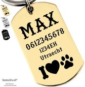 Titanium Hondenpenning ID tag inclusief 2 kanten graveren | Luxe hondenpenning met naam 21x36 mm