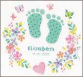Borduurpakket Baby voetjes geboortetegel - Vervaco
