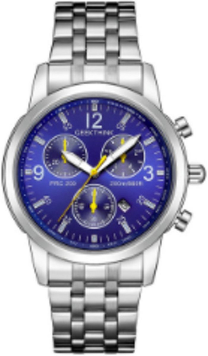 Hidzo Horloge Geekthink Ø 37 mm - Blauw - Inclusief horlogedoosje