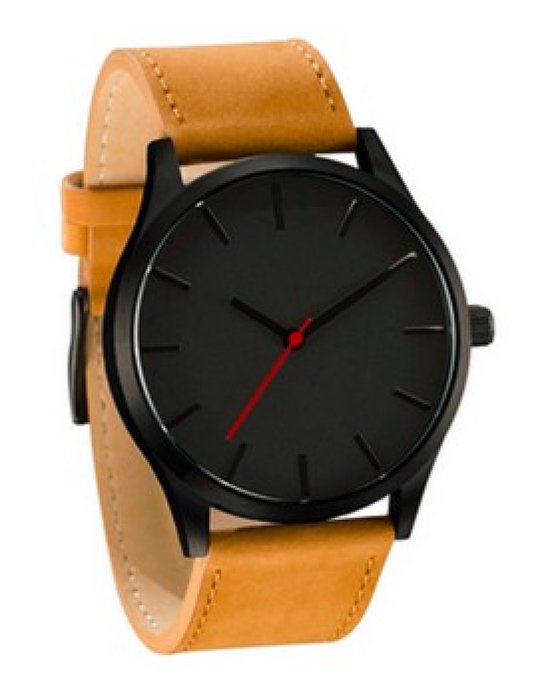 Hidzo Horloge Reloj Ø 37 mm - Bruin - Inclusief horlogedoosje