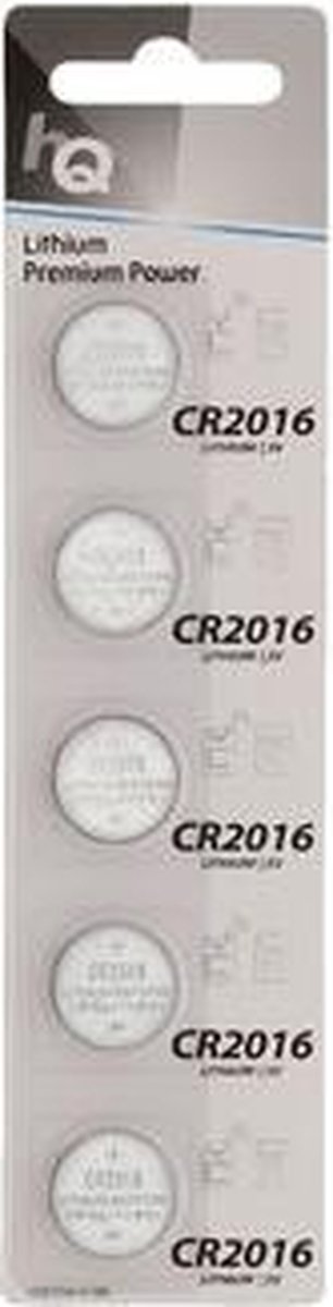 HQ CR2016 Lithium Knoopcel Batterij - 5 stuks