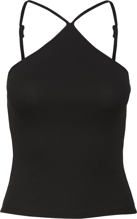 Noisy May Damen Cropped Top – Nmteresa S/L Top Mit Spaghettiträgern, Gerippten Bündchen & Seitenschlitzen