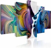 Schilderij - Kus in kleuren, Multi-gekleurd, 5luik