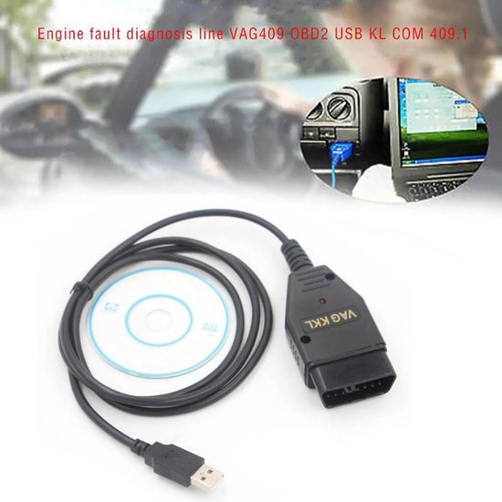 Câble d' Interface de voiture OBD2 USB VAG-COM KKL 409.1 - Audi de voiture  pour câble