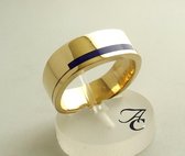 Geel gouden lapis lazuli ring