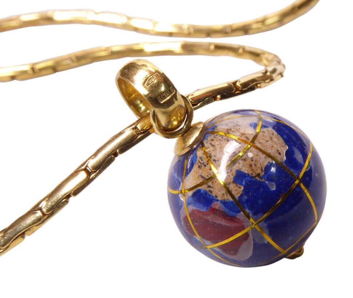 Gouden collier met wereldbol | bol.com