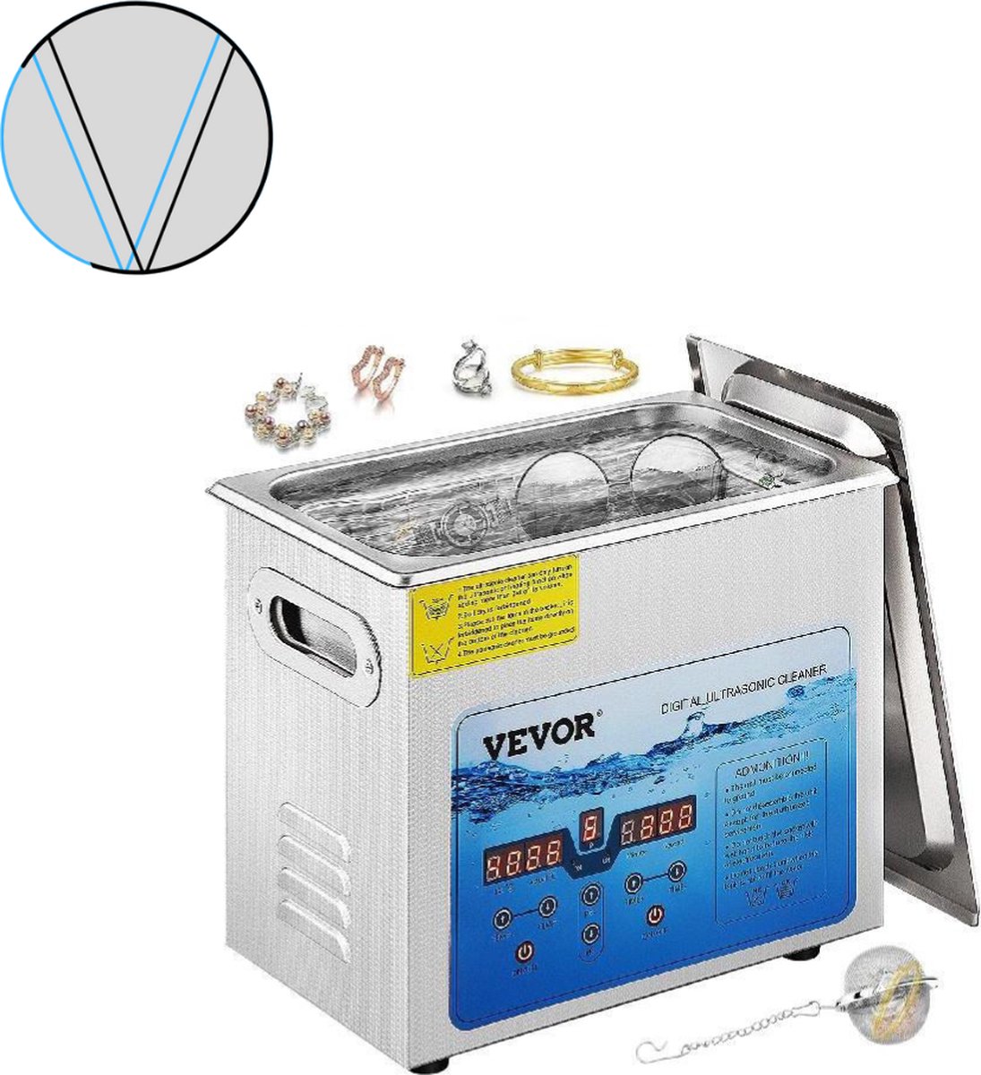 GEEKEO Ultrasone reiniger, 640 ml, ultrasoonreiniger, draagbaar, 45 kHz