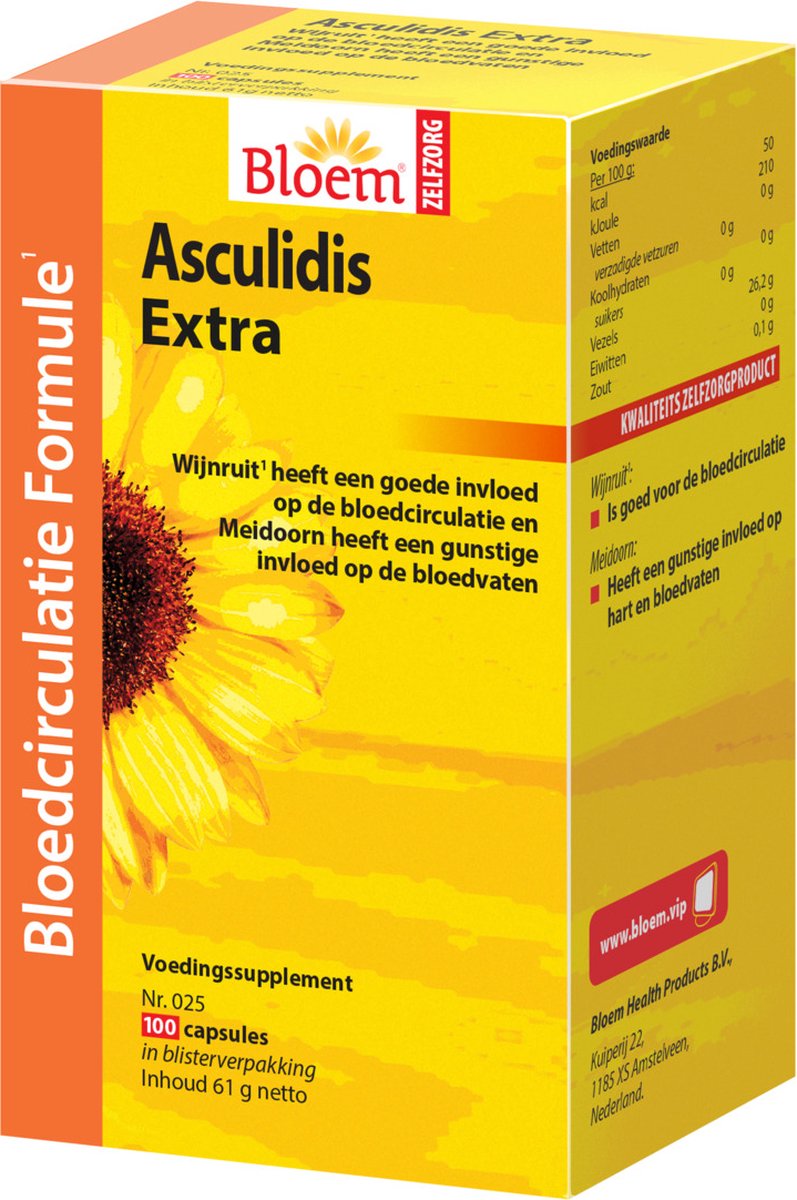 Goedkoopste Bloem Asculidis Extra Forte - 100 capsules - Voedingssupplement