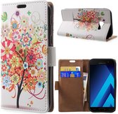 Samsung Galaxy A5 (2017) Portemonnee Print Hoesje Tree Oranje