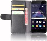 Echt Leren Huawei P8 Lite (2017) Portemonnee Hoesje Zwart