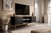 Tiroir de meuble - Meuble TV Vanty - Zwart - 160 cm