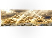PVC Schuimplaat- Abstract Schilderij van Wolken Drijvend in de Zee - 60x20 cm Foto op PVC Schuimplaat
