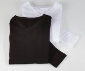 Smarttex Thermoshirt voor vrouwen, set van 2, lange mouw, kleur zwart en wit, maat 2XL/3XL