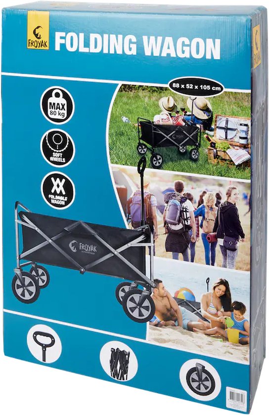 Froyak opvouwbare wagen - bolderkar 88 x 52 x 105 cm- Max 80 KG van Merkloos — afbeelding 3
