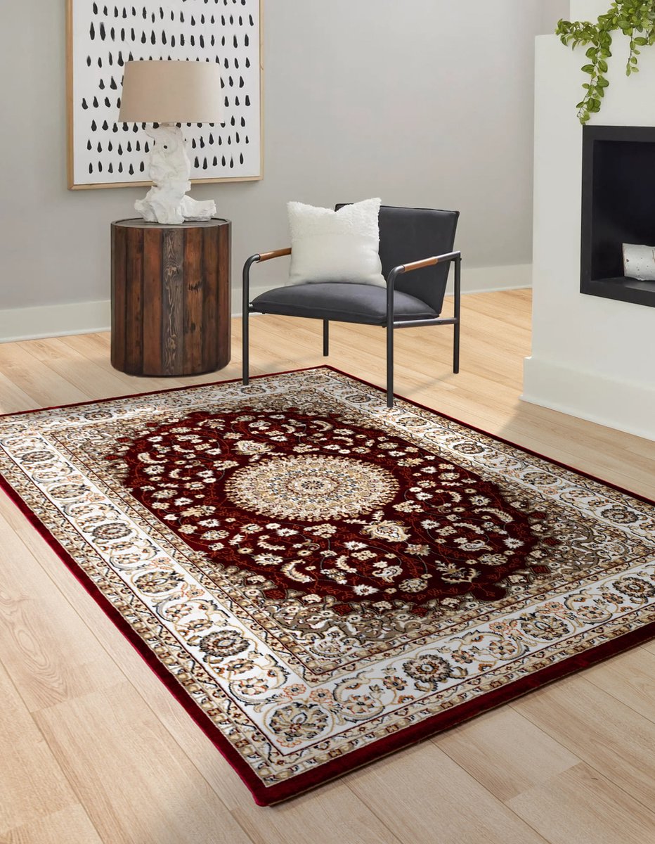 Flycarpets Klassiek Rood Vloerkleed Alcon - Oosters motief - Perzisch Tapijt - Woonkamer - 200x290 cm