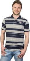 Poloshirt met knoopsluiting marineblauw gestreept maat XXL