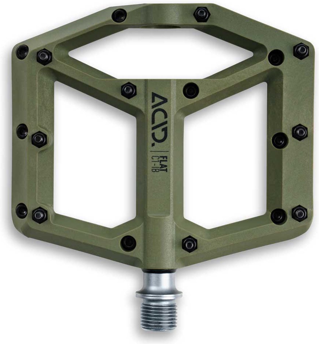 ACID Pedalen Flat C1-IB - Grote voetafdruk - Verstelbare pinnen - Plastic - 330g - L115xB100xH19 mm - Goud