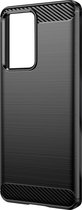 Geschikt voor Xiaomi 13 Lite Versterkt Soft Case, geborsteld effect zwart