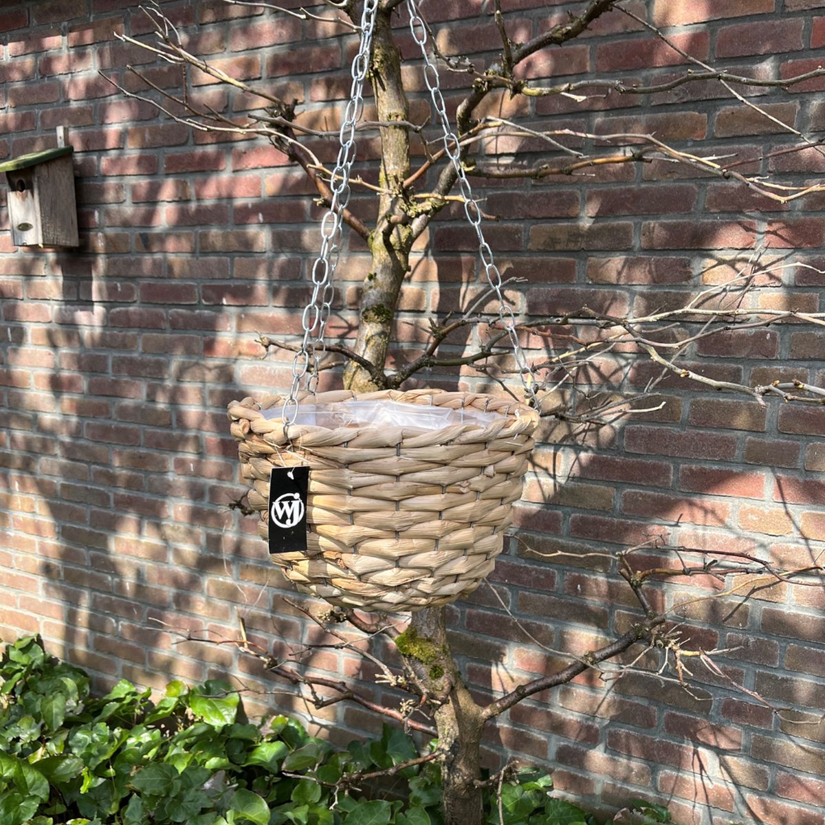 Plantenmand hangend 31x27x21 cm - Riet - Binnen - Buiten - Balkon - Tuin - Geweven bloempot - hanging basket