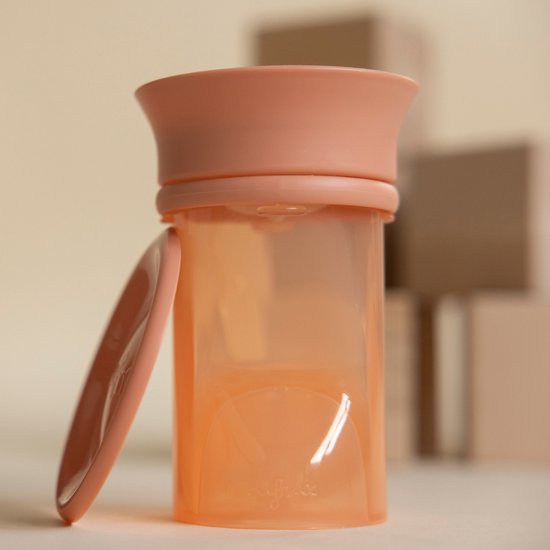 Difrax 360 graden drinkbeker 250 ml - Peach/Oranje - 2 stuks van Difrax — afbeelding 4