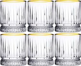 Pasabahce Elysia - Verre à Whisky Golden Touch - Set de 6 - 21 cl