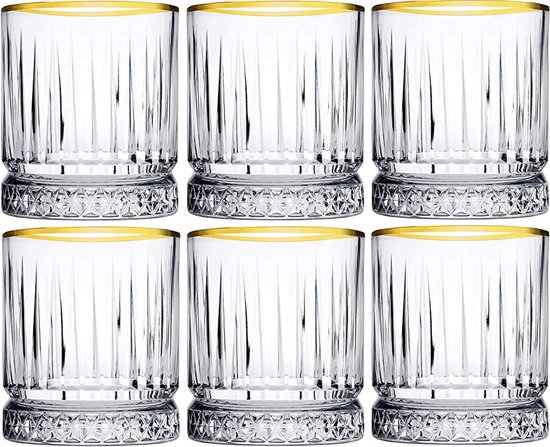 Pasabahce Elysia - Golden Touch Whiskeyglas - Set van 6 - 21 cl