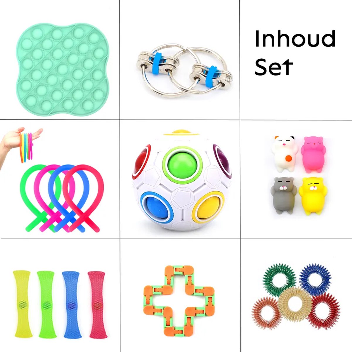 Nestling 30-delige fidget-speelgoedset, anti-stress speelgoed voor concentratie en rust, verlicht stress en sensorisch speelgoed tegen angststoornissen