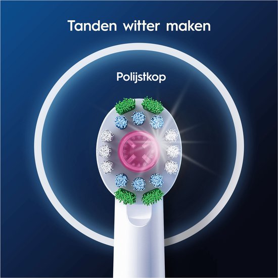 Oral-B 3D White Pro - Opzetborstels met CleanMaximiser Technologie - 4 Stuks