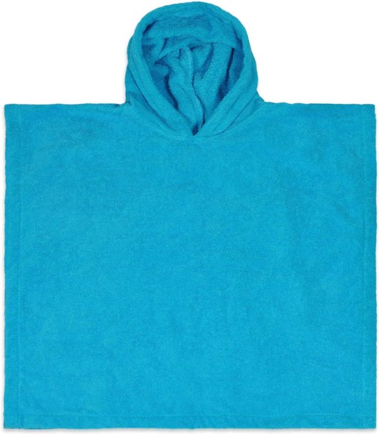 Funnies Poncho de Bain Turquoise | 1 à 4 ans | 55x55 cm | Taille L | Tissu éponge | Pour les enfants | 100% coton |