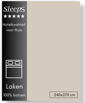 Sleeps Lakens Katoen Zand - Lits-Jumeaux 240 x 270 cm - 100% Katoen - Hoogwaardig Hotelkwaliteit - Heerlijk Zacht