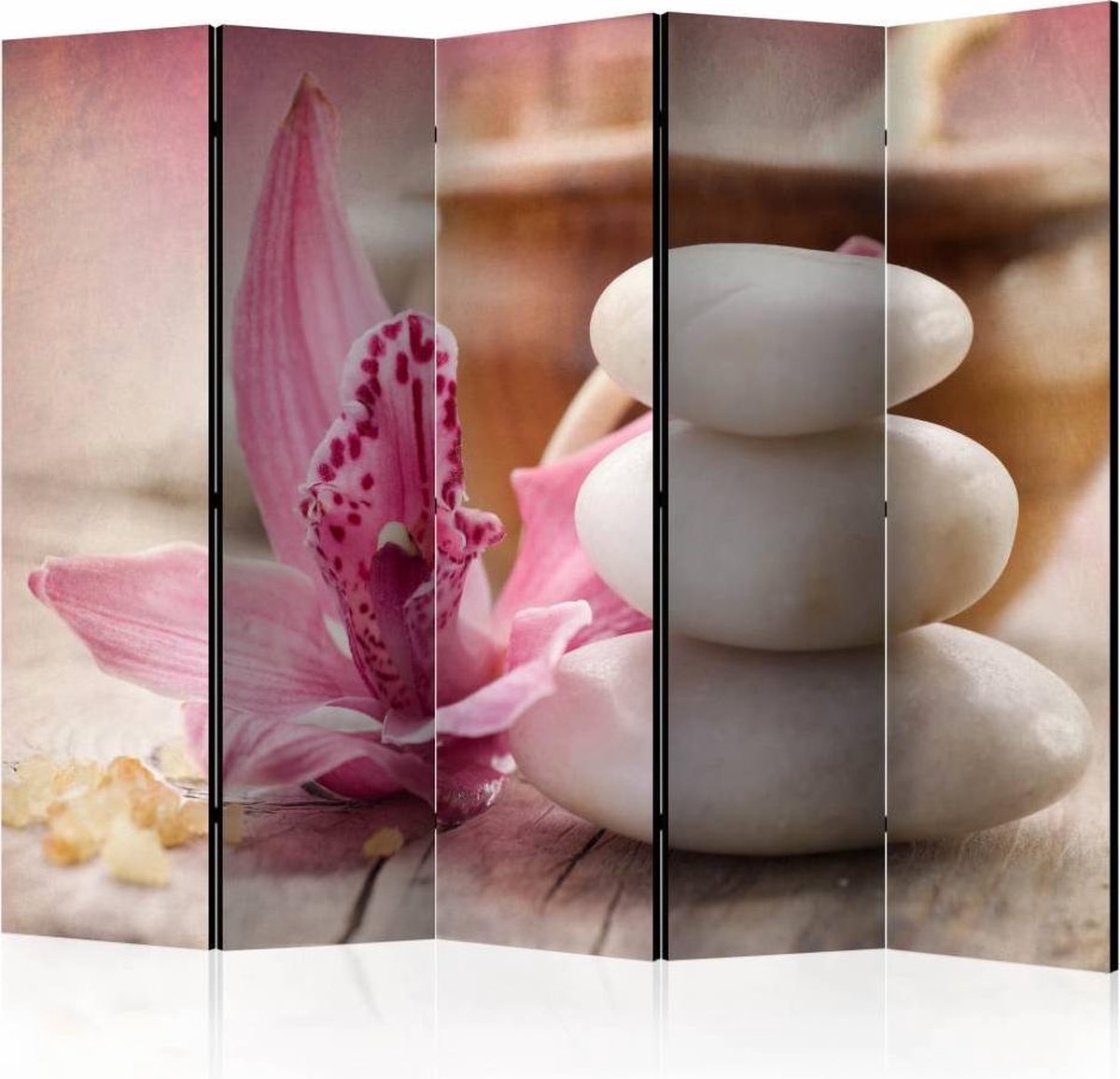 Vouwscherm - Aromatherapie 225x172cm, gemonteerd geleverd, dubbelzijdig geprint (kamerscherm)