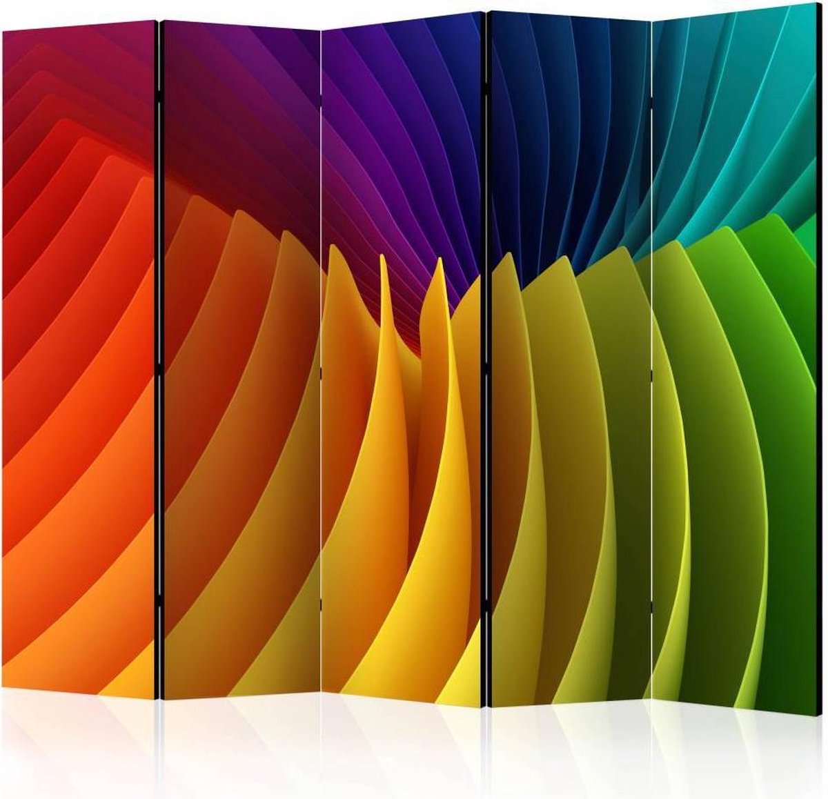 Vouwscherm - Regenboog 225x172cm , gemonteerd geleverd, dubbelzijdig geprint (kamerscherm)