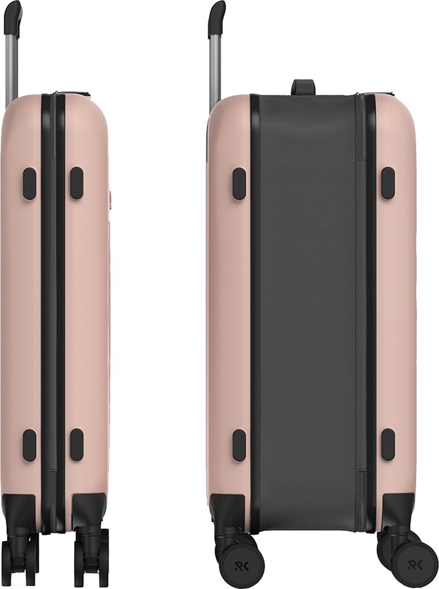 Rollink Vega 360 opvouwbare 4-wielige trolley M 65 cm - Harde bagage - TSA slot - rose smoke