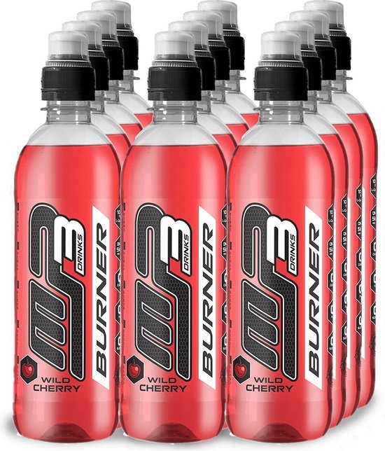 MP3 Burner (Wild Cherry 12 x 500 ml) Carnitine drink Sportdrank