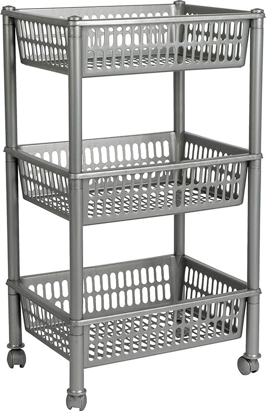 ERRO Serveerwagen - keukentrolley - 60x40x89 cm | Leen Bakker ERRO Serveerwagen - keukentrolley - 60x40x89 cm | Leen Bakker