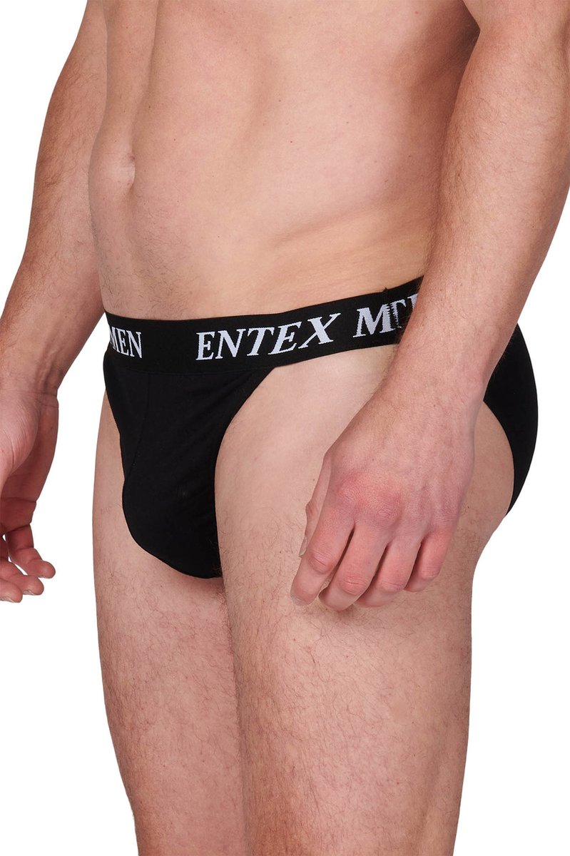 Entex heren tanga slip - Elastisch katoen - XL - Zwart
