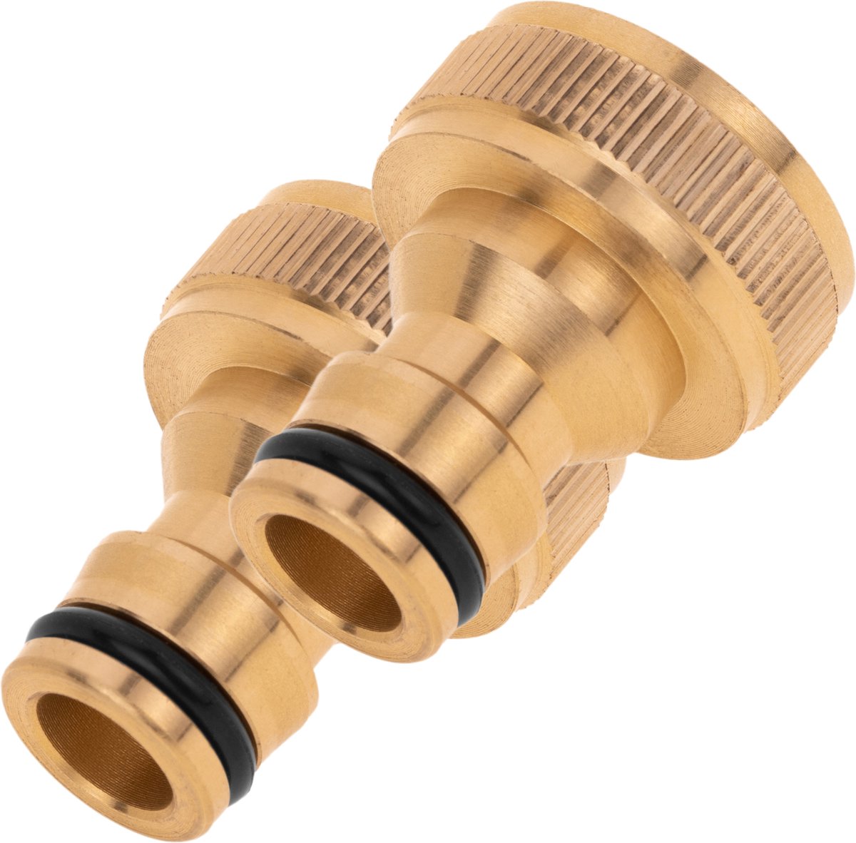 PrimeMatik - Set van 2 kraanadapters met 3/4" binnendraad in messing