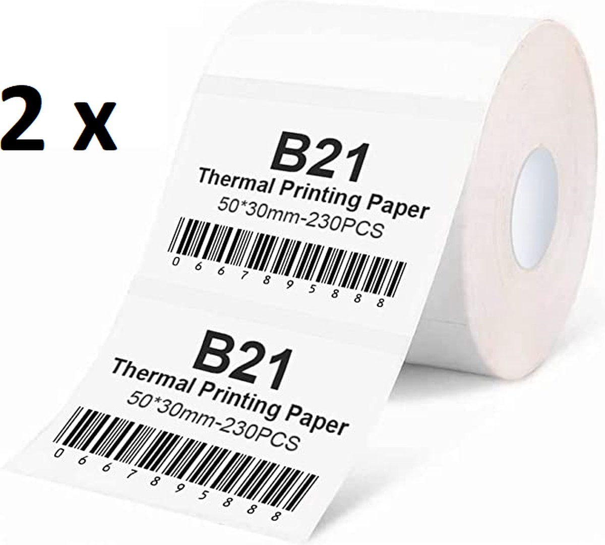 Niimbot Labels - Etiketten - Voor B21 - 50 x 30 mm - 230 vellen - Wit - Verpakking van 2 stuks