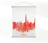 Textielposter Skyline Antwerpen Watercolor Paint L (85 X 60 CM) - Wandkleed - Wanddoek - Wanddecoratie