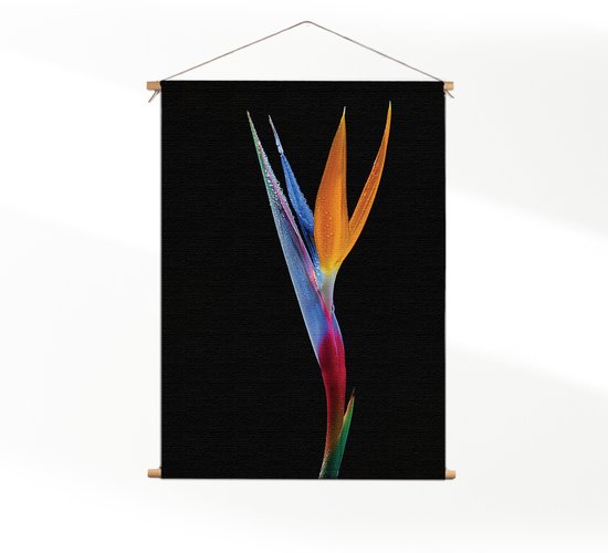 Textielposter Tropische Strelitzia M (55 X 40 CM) - Wandkleed - Wanddoek - Wanddecoratie